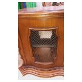 21" wood open bottom end table with glass shelf