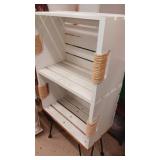 Very cute White Crate Shelf with legs & rope