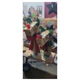 Wood block reindeer Christmas decor 21in tall