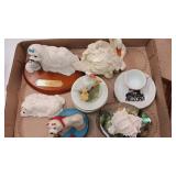 Group of dogs. Swans. Shells & cup & saucer