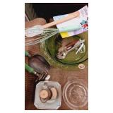 Micky Mouse, garden tools, green bowl & more