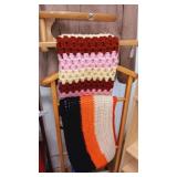 Crochet blanket x2 on suite rack