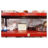 Everything on 2nd shelf of unit