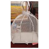 White metal decorative birdhouse 9"x13"