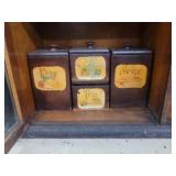 Vintage 4pc wood canister set