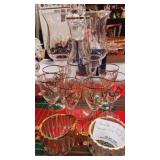 Wine Decanter with glasses, pair Glass candle