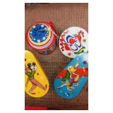 Vintage metal noisemakers toys x4 all work, 1