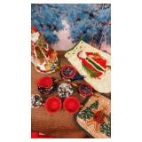 Christmas Decorations, miniature tea set. Hot