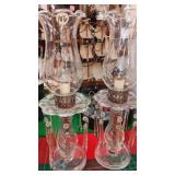 Cut glass and crystals  pair lamps 13" tall,