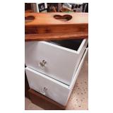 Decorative drawers x3 glass knobs on 2with wall