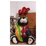 Grizzly Bear with Fish Cookie Jar