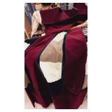 Velvet vintage top & skirt burgundy , lace &