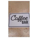 Coffee bar enamel sign 20"x14"