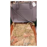 Gray purse & a vintage bag