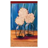 Ball Jar Floral Painting on Canvas