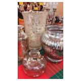 Siver Sparkle Vases x4
