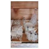 Cut glass S&P , Bell & Costers mirror not