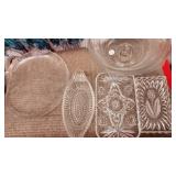 Beautiful cut glass serving wear, pedestal bowl &