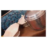 Nasco Italy metal ice bucket & ironstone bowl and