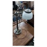 Heavy ornate metal base desk lamp