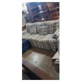 S.O.A.R Cochrane plaid pattern couch with blue