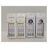 4pkgs impress press on manicure