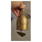 Antique Thai brass temple bell. Ornate design.