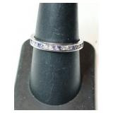 Silver clear stone Ring marked PAD  925 size 8