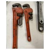 Set of two heavy duty pipe wrenches one is 14