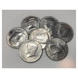 7 Kennedy half dollars mixed year