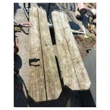 2 matching wooden benchs