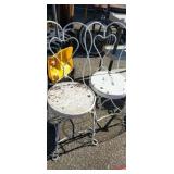 Metal white parler chairs