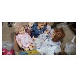 5 vintage dolls some wear and missing pieces