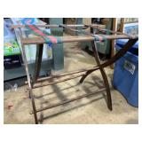Vintage wooden folding luggage rack 22-in wide
