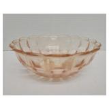 Pink depression glass bowl 3x7in