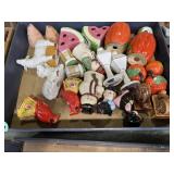 Collection of souvenir salt and pepper shakers