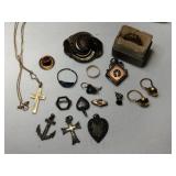 Lot of vintage jewelry , earrings ,rings,