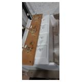 Coat hook, and bathroom overhead storage