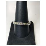 Silver clear Stone ring Marked 925 size 9.