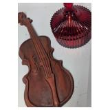 Vintage Royal Cast Metal Violin Wall Hanging &