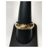 Silver gold tone band Ring marked 925 size 8