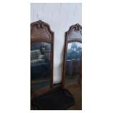 Matching pair of 54in x 20 wood framed wall