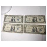 2-1935 2 -1957  blue seal  silver certificate