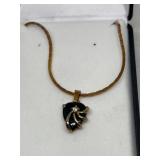 Onyx heart pendant necklace