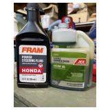 Power steering fluid and two cycle engine oil,