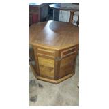 Octagonal end table with storage cabinet 24x21in