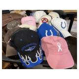 Array of ball caps Colts, Purdue, and more