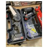 Handheld limb chainsaw with three batteries,