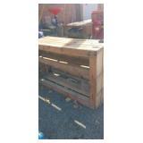 Wooden hand made shelving 55in x 21x33in