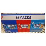 2- 12 pack boxes of oreo, nutter butter, chips